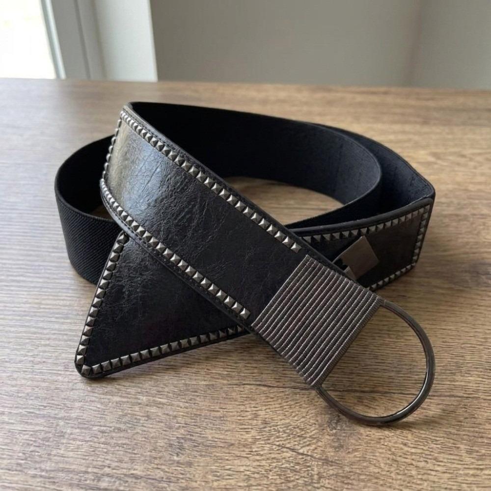 PU Wide Waist Belt Wide Waistband Fashion Rivets Waist Corset Coat