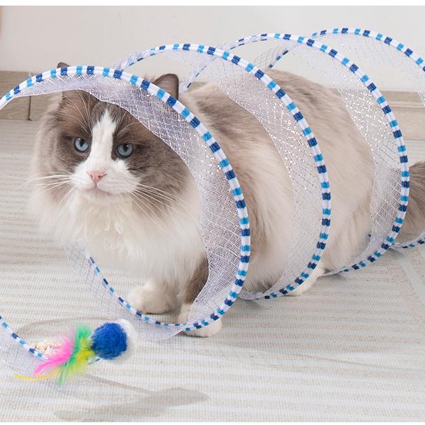 

Игрушки для бурения туннелей для кошек, проходные игрушки для домашних животных, котята и кошки, складные эластичные самонагревающиеся предметы, снимающие скуку, дразнящие кошачьи палки