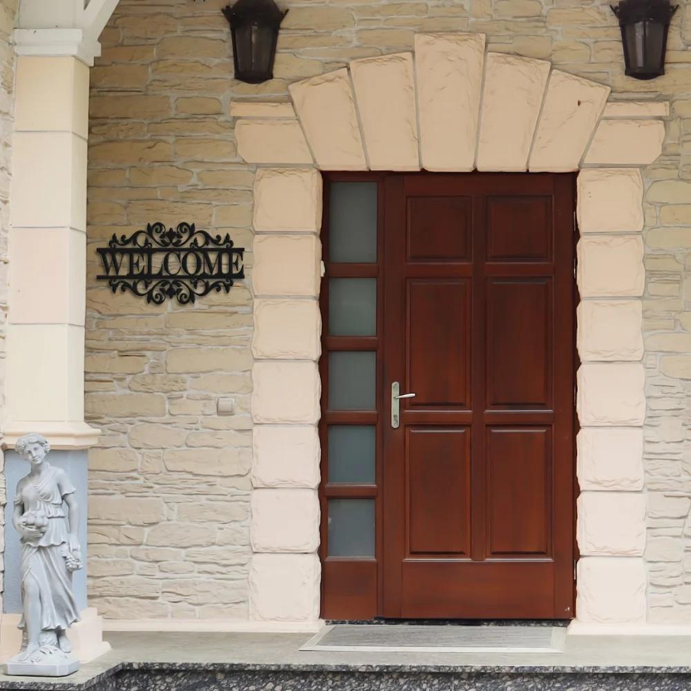 1 st metalldekoration välkomstskylt veranda dekoration verandasign metall metall husadress huskonst