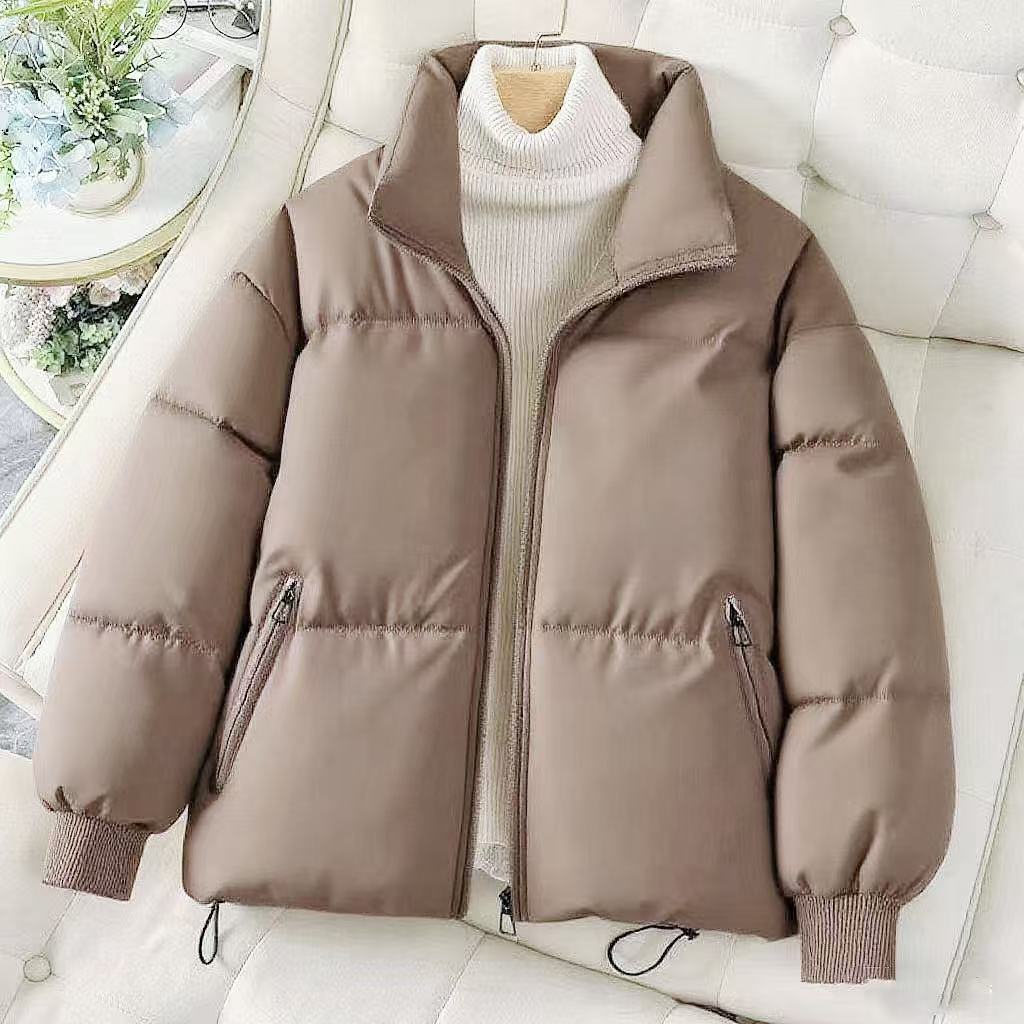 2025 winter down cotton jacket women's cropped cotton jacket Korean version loose slimming cotton winter top jacket