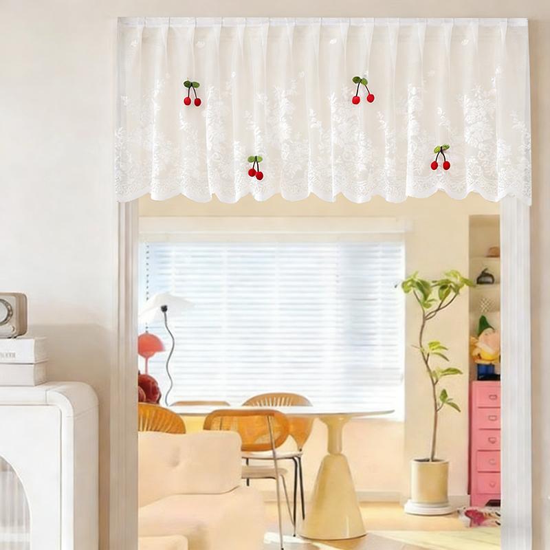 Lace Half Curtain Door Window Home Decor Self-Adhesive Dust-Proof Furniture Dust-Proof Cover Curtain Door Curtains