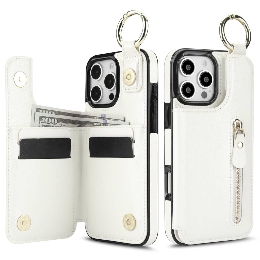 For iPhone 16 15 14 13 12 11 Pro Max 13 12 Mini X XS Max XR SE Wallet Case with Card Holder,Premium Leather Magnetic Clasp Cover