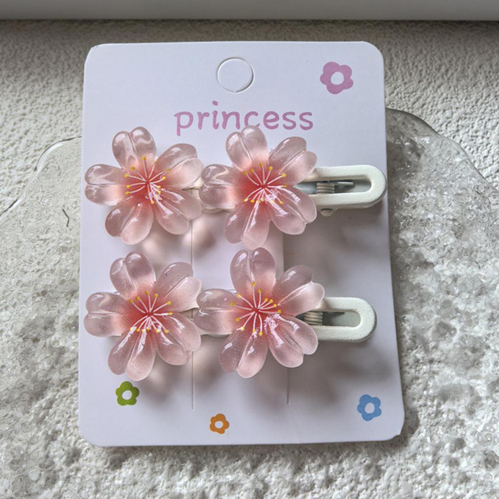 Flower Model Side Hair Bangs Clip Chip-Proof Smudge-Proof Fake Nails for Working Dating or Partying