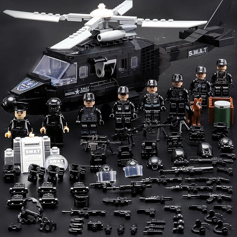 Building Block Military Minifigures Police Special Forces Minifigures Assemble Toys Year-Old Boy Birthday Model