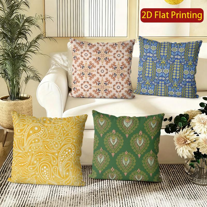 Bohemian Vintage Floral Paisley Throw Pillow Covers Pattern Cushion Cover Suitable For Sofa Bedroom Car Pillow Cover