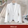 2025 Women's White Blazer: Versatile, Slimming, Long-Sleeve Western-Style Jacket for Spring & Autumn.