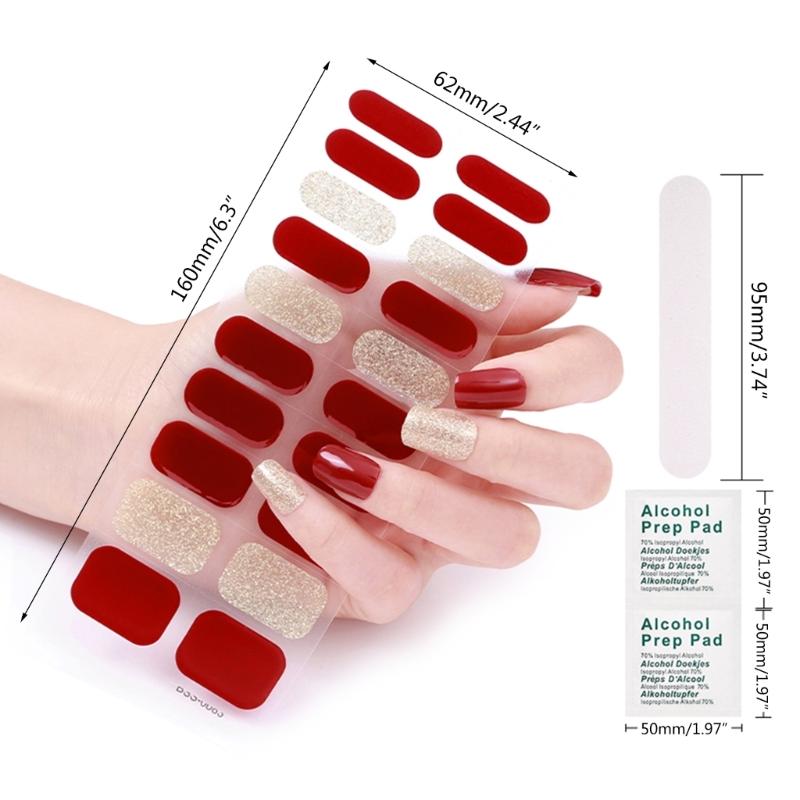 Semi Cured Gel Nail Polish Stickers Fashion Design Classical Strips Waterproof Adhesive Full Wraps Gel Nail Art Stickers