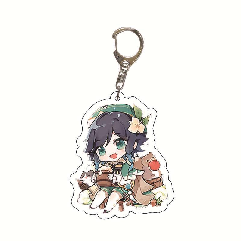 Genshin Impact 2D Keychain: Nilou, Nahida, Amber, Kaeya, Tighnari, Kazuha Pendant