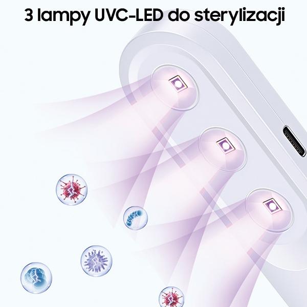 Lampa dezynfekująca UV-C USAMS ręczna mini biała