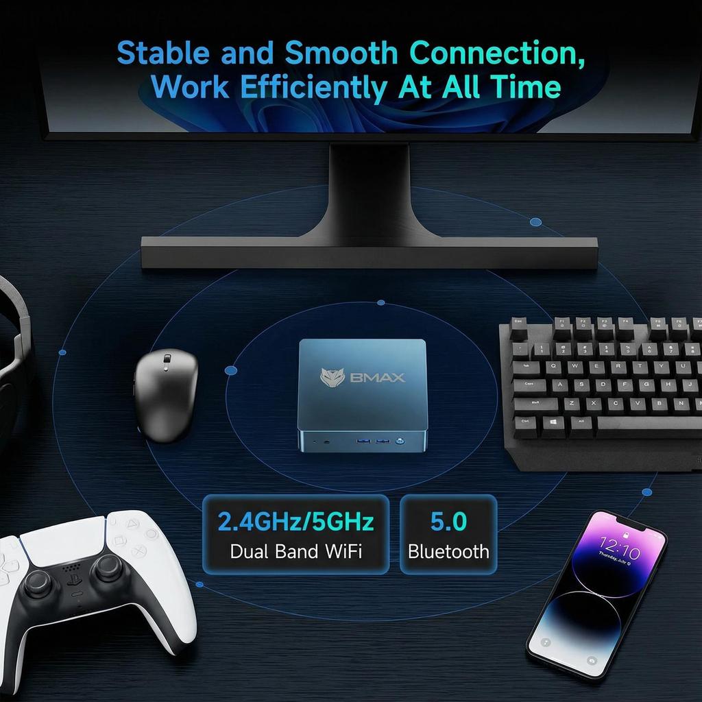 Mini Pc BMAX B2 Power 8G+256G SSD Intel Celeron Processor 5205U  Intel UHD Graphics  Window 11