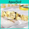 Fashion Vintage Gold Alloy Square Ladies Watch With Quartz Movement For Casual Wear
