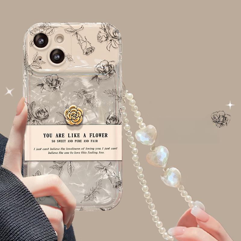 Aplicabil Pentru Husă Telefon Mobil Apple 15 IPhone 14 Promax Linie Păpușă Trandafir Lanț 13/12 Oglindă Flip 8