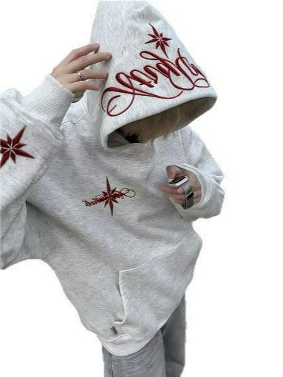 Unisex American Trendy Brand Thick Embroidered Hoodie for Autumn/Winter
