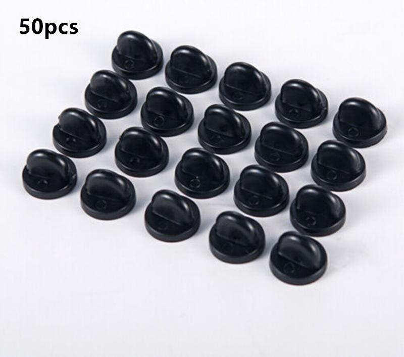 25/50/100Pcs PVC Rubber Pin Backs Butterfly Clutch Tie Tack Lapel Holder Clasp Pin Cap Keepers for Uniform Badges Replacements
