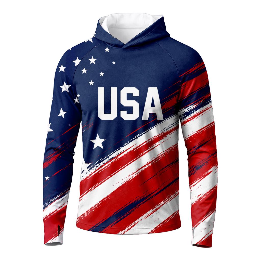 Men's Long Sleeve Quick Dry T-Shirt with Print for Summer Running and