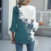 Tops met 3/4 mouw voor dames T-shirt Casual Uitlopende mouwen Print Tuniek V-hals Pullover Blouse