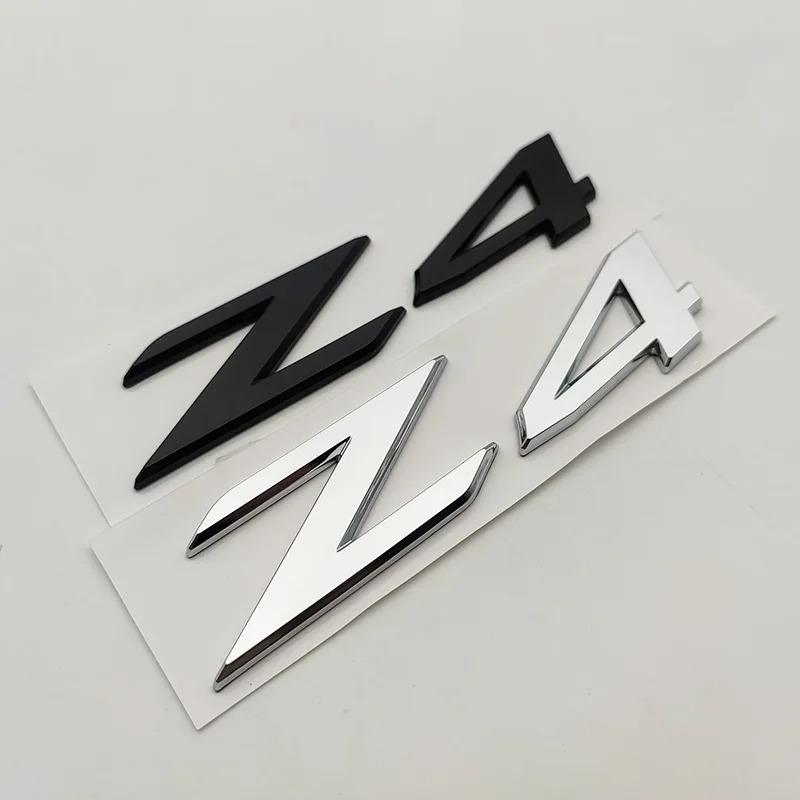 Insignia Cromada Negra ABS 3D Letras Z4 Placa de Nombre Pegatina Insignia Maletero Coche Para BMW Z4 E85 E89 Accesorios