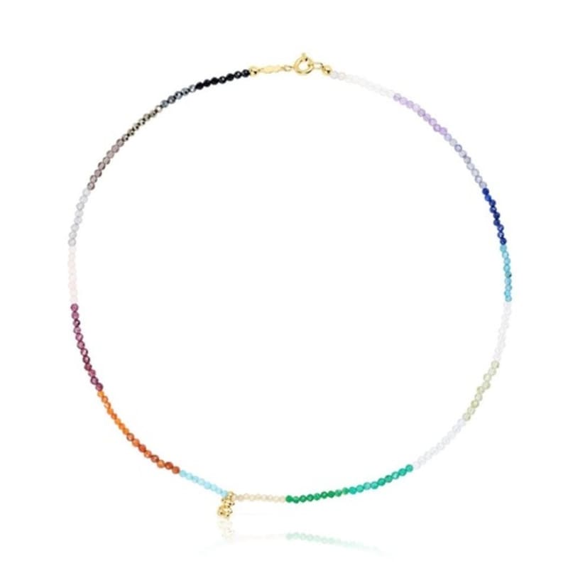 

TOUS TOUS Silver Vermeil Bold Bear Necklace with Gemstones / Necklace / 311562560 FREE