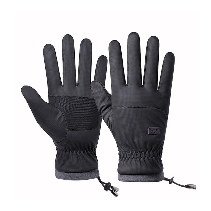 Warm Gloves for Men In Autumn and Winter Plus Velvet Thickened Outdoor Cycling Waterproof Cotton Windproof Cold Touch Screen Gloves