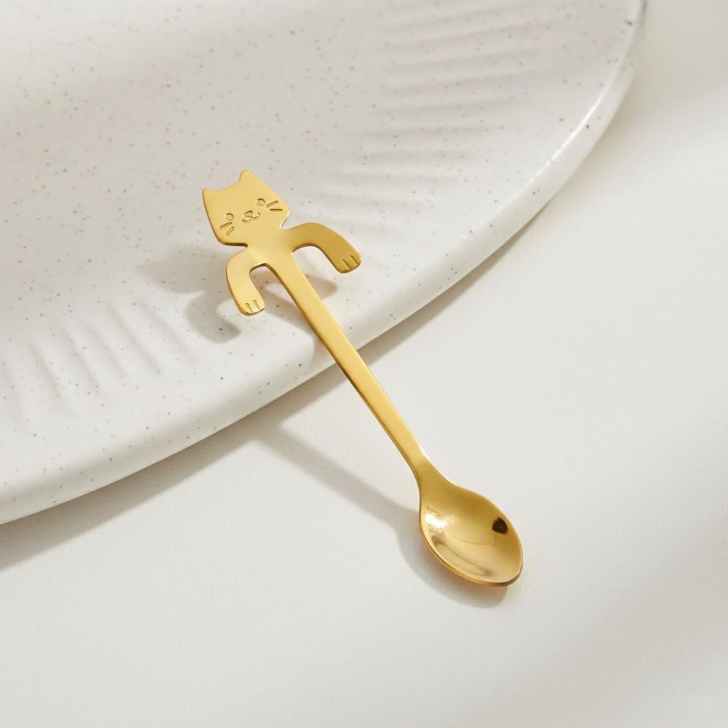 

Creative Cartoon Stainless Steel Coffee Mixing Spoon Cup Kitchen Accessories Unique Design золотий
