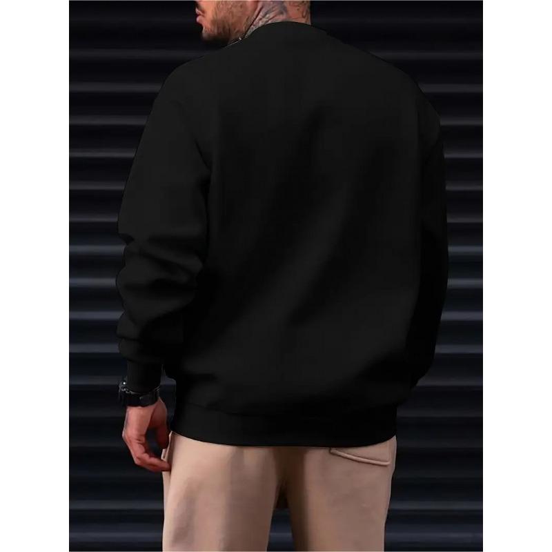 1pc Men's Fashion Crew Neck Sweatshirt, Trendy Top,Breathable, and Comfortable Fabric, Suitable As Pajamas At Home or for Outings and Parties