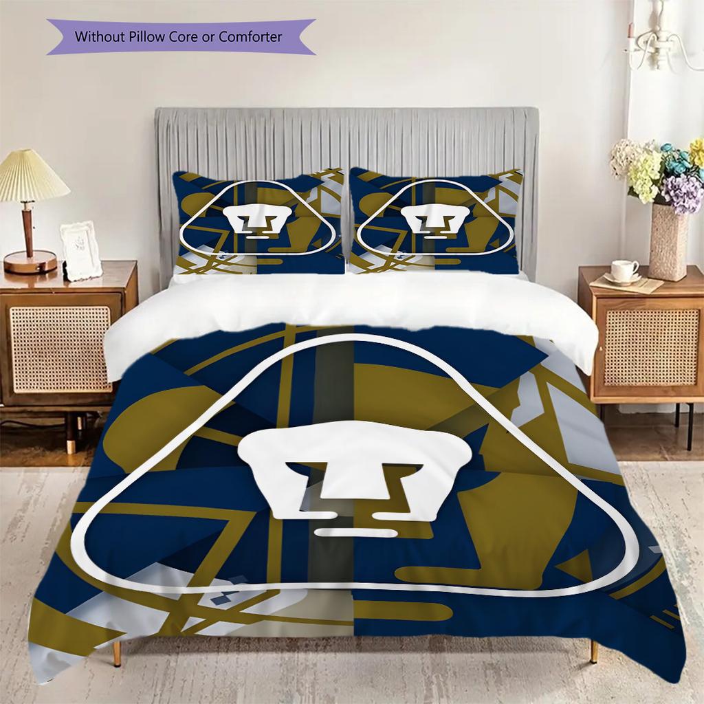 Pumas UNAM Pattern Bedding Quilt Set Quilt Cover Pillowcase Home Decoration Birthday Gift (1 * duvet cover + 2 * pillowcase, without core)