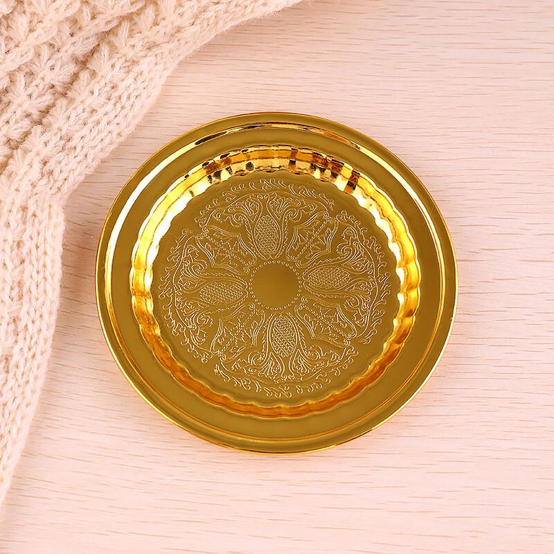 ZISIZ European Gold Iron Cake Dessert Plate Set