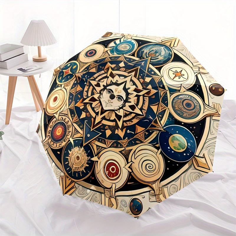 Enchanted Mandala Art: Mystical Design for Your SpaceUmbrella, Portable 3-Fold Compact Umbrella for Men & Women Gift