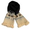 Red bow knitted fringed scarf women's winter atmosphere versatile Christmas warm student scarf