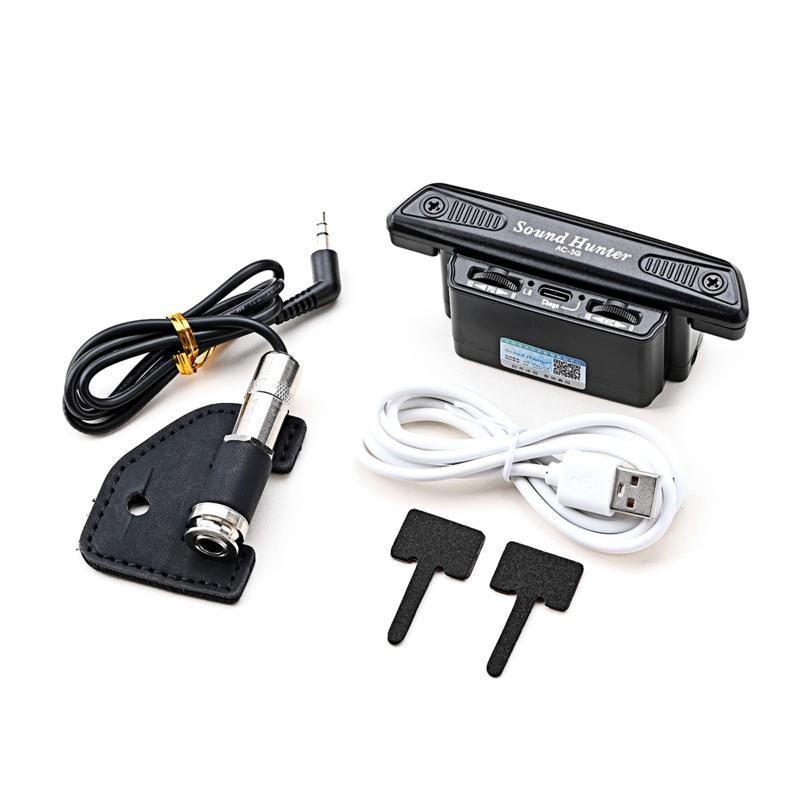 

Black Guitar Active Sound Hole Pickup Guitar Transducer Amplifier with Long Cable & Jack for Acoustic Classic Guitars 1