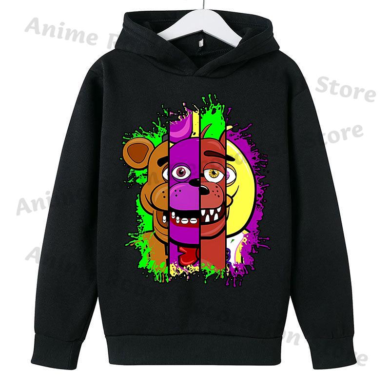 Five Nights At Freddy Hoodie for Children FNAF Anime Cartoon Cute Hooded Sweatshirt Boys Girls Autumn Fashion Sports Hoodies