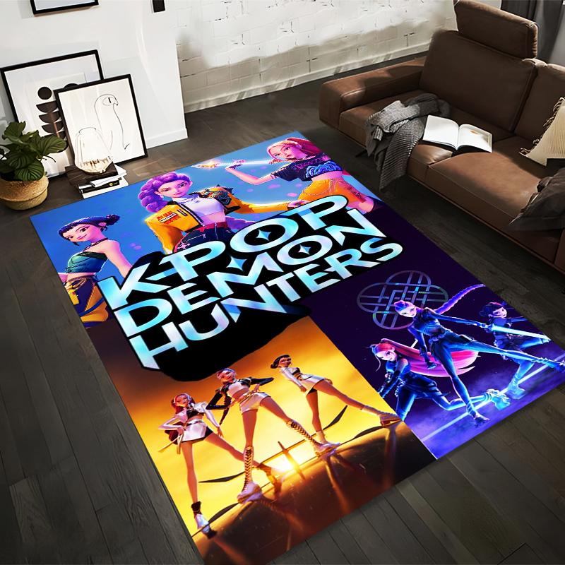 

K-Pop Demon Hunters Themed Carpet with Vibrant Colors and Stylish Characters Suitable for use as an anti-slip1 for1room and bedroom sofas 40x60cm( 15x23in )