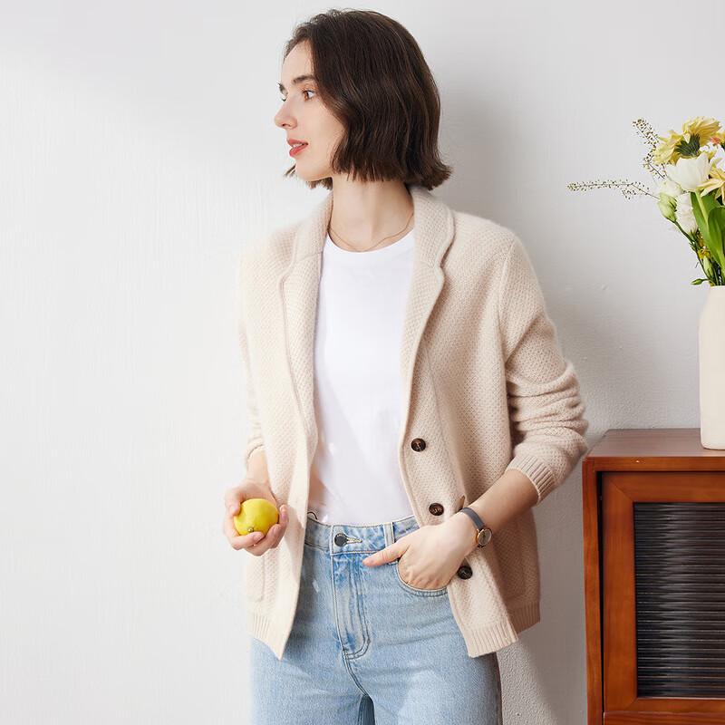 KEMONBOCA Women's Thickened Solid Cashmere Cardigan