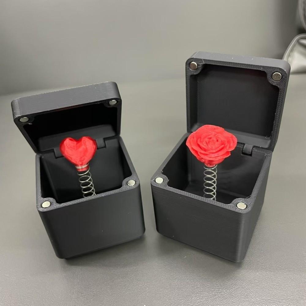 Interactive Game 3D Printed Annoying Gift Box Pop-Up Novelty Surprise Gift Box Red Heart Shape Rose Gag Joke Home Decoration