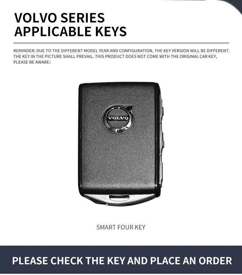 Zinc Alloy Leather Car Remote Key Case Cover Shell for Volvo S60 S90 XC40 XC60 XC90 V60 V90 C40 2017 2018 T5 T6 T8 Polestar 1 2