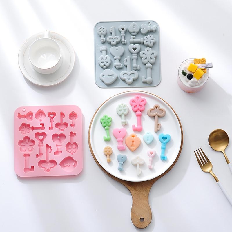 Keys Shaped Chocolate Mold Ice Cube Mould DIY Candy Drip Mold Pudding Molds Fondant Moulds Perfect Gift for Baking Lover