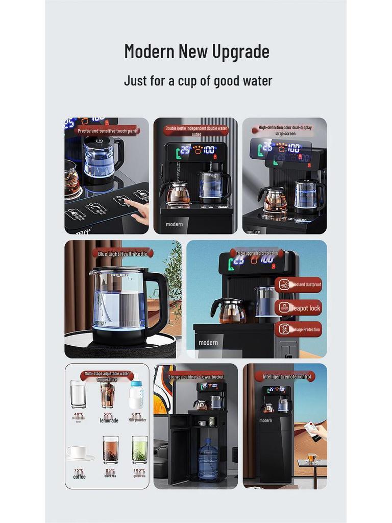 Vertical Smart Bottom-Loading Hot & Cold Water Dispenser - Multifunctional Automatic Tea Bar Machine for Home Use