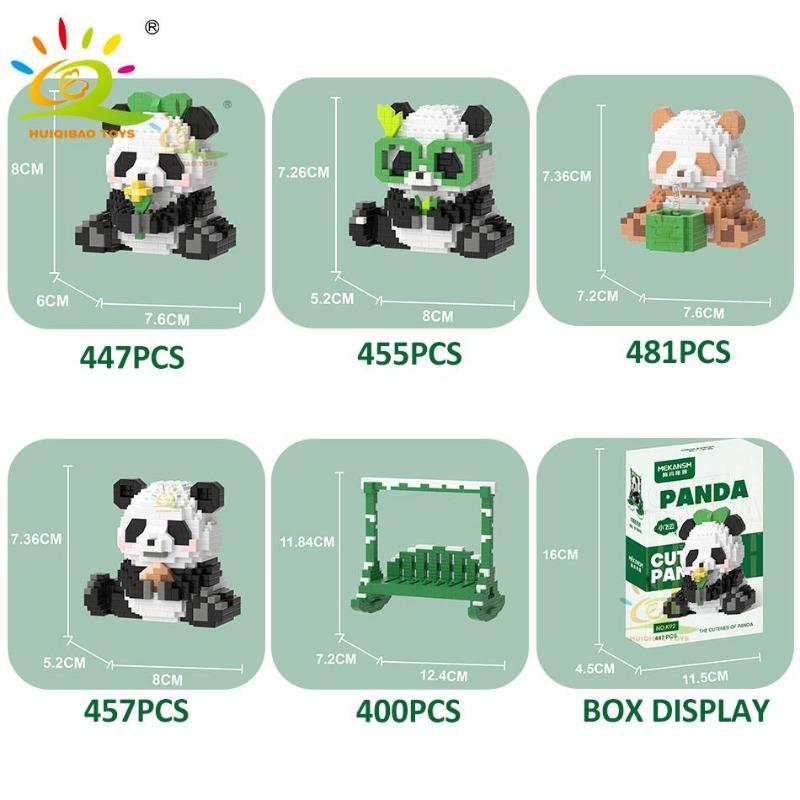 DIY drăguț Panda formă Micro model blocuri de construcții set oraș creativitate Zoo animale mini cărămizi jucării pentru copii cadou copil