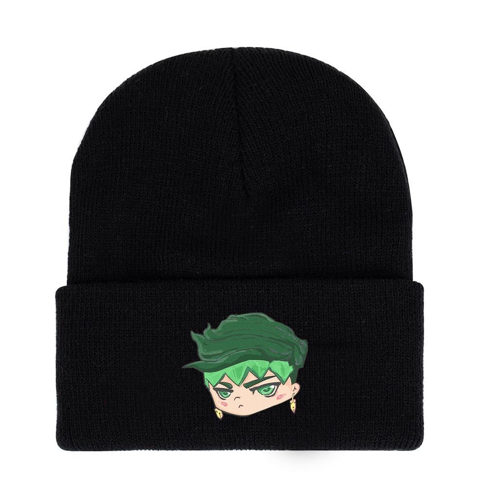 Anime Hat JoJo's Bizarre Adventure Kujo Jotaro Costume Cosplay Adult Kids Cap Casual Embroidery Knitted Hat Gifts Prop