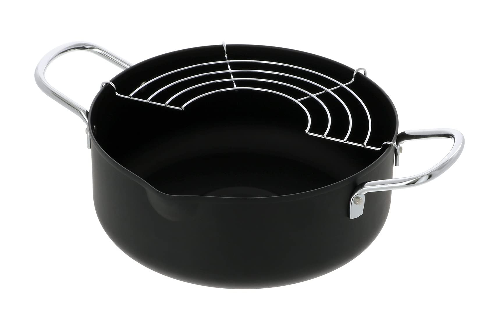 

Горшок темпура TAKAGI с газовым огнем, сделано в Японии, двуручная проволока, 20 см, только чёрный