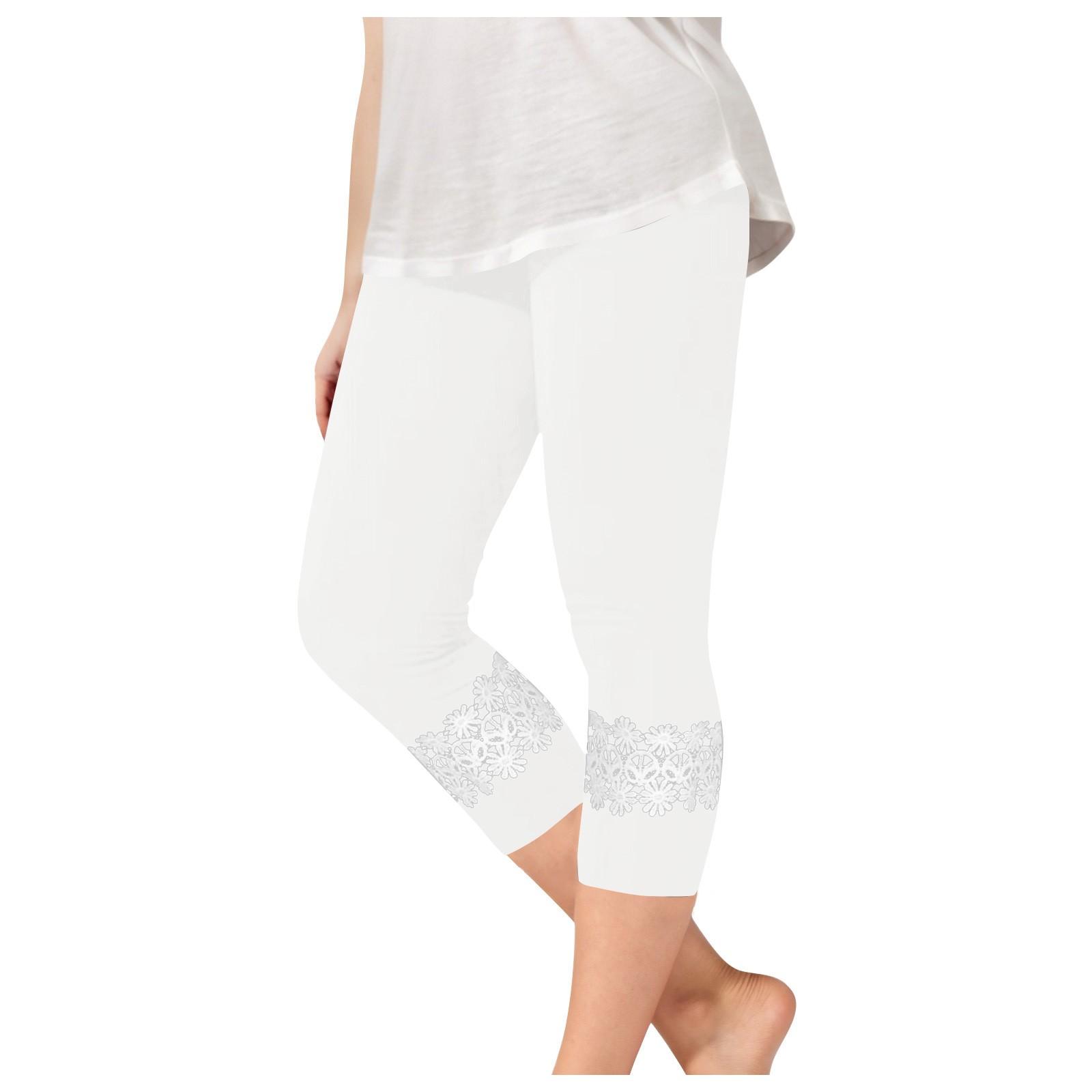 

Детские модные однотонные милые повседневные спортивные штаны для йоги с кружевом, укороченные леггинсы 140 белый