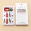 Long Wearable Santa Claus Gift Box Manicure: Removable Christmas Nail Patches