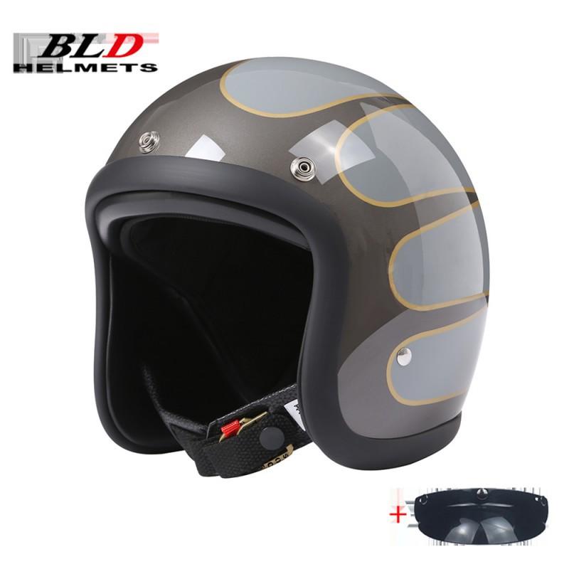 BLD Electric Motorcycle Helmet Lightweight Unisex Retro Cruise