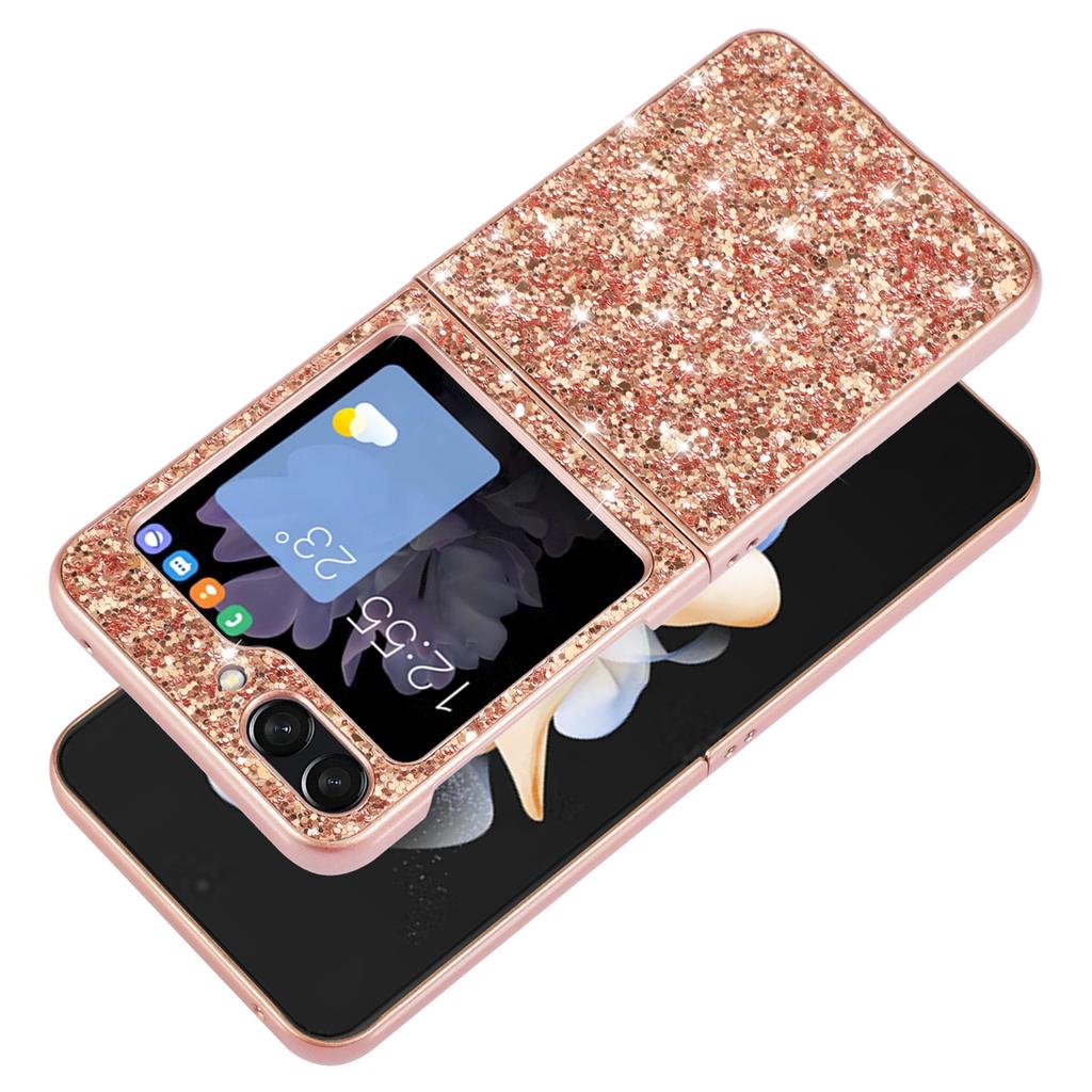 For Samsung Galaxy Z Flip6 5G Case Electroplating TPU Frame PC Back Glitter Phone Cover