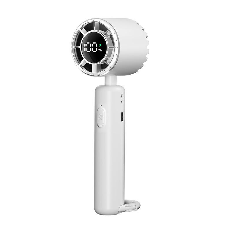 2025 Silent Mini USB Rechargeable Portable Handheld Air Cooling Fan Quiet Ice Compress Foldable English Bladeless Household