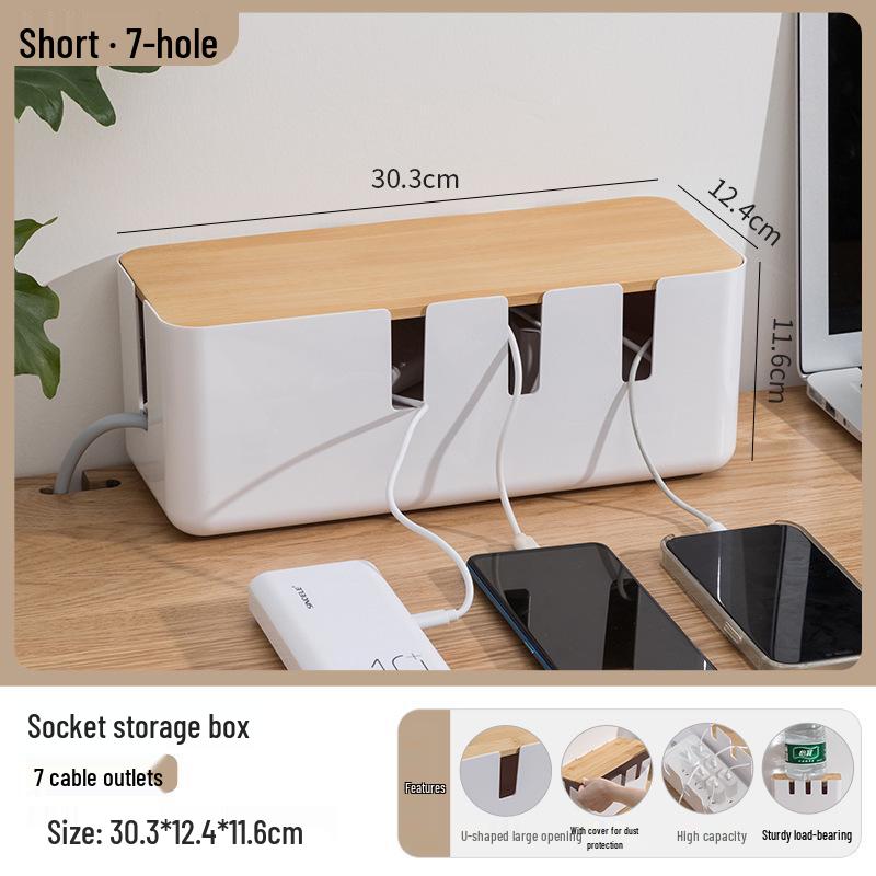 Golden Cat Power Strip & Cable Organizer Box