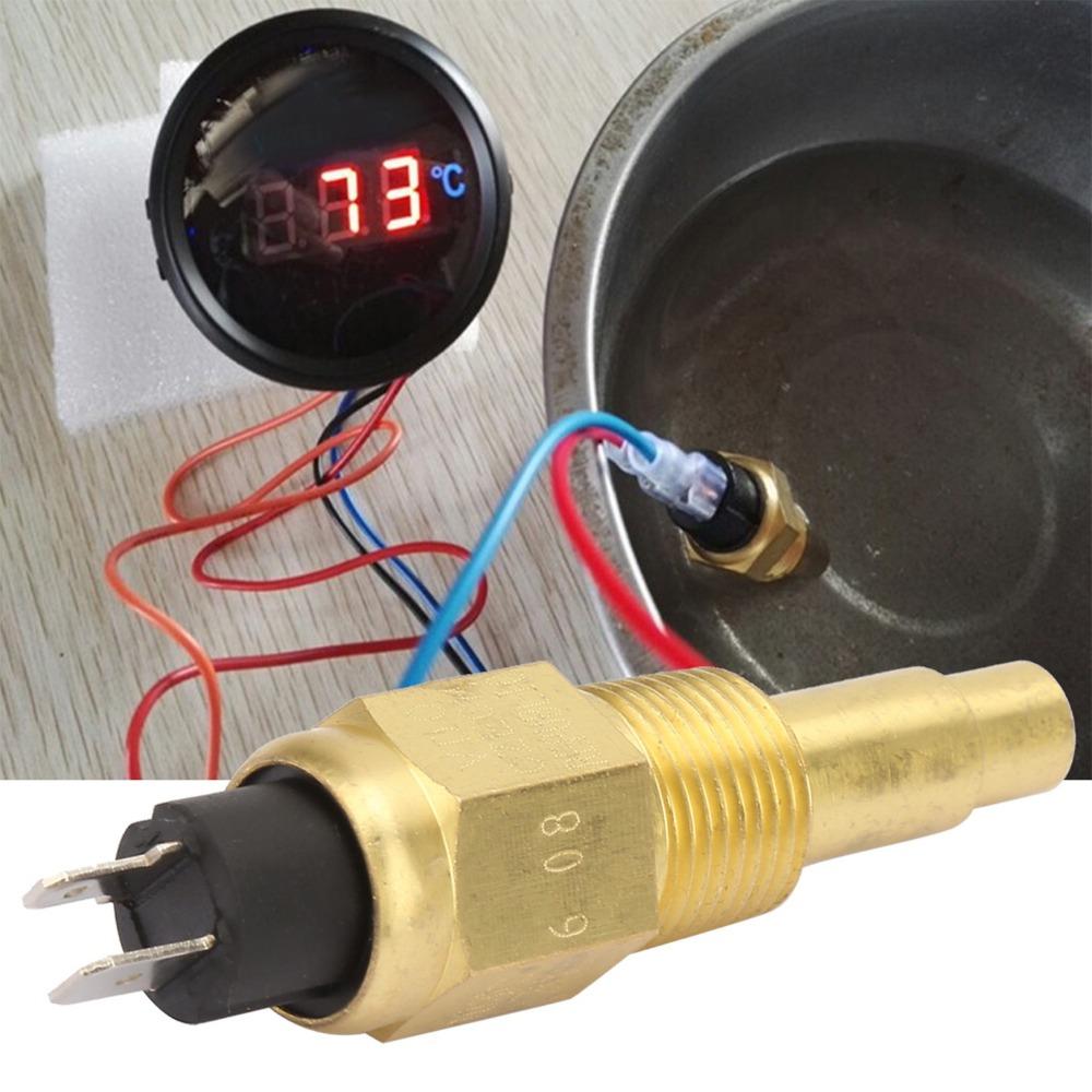 3/8 NPT Water Temp Sensor 3W 6-24V 103℃ 38-120℃ Measuring Range Temperature Sender Coolant Temp Sensor Generator