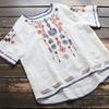 Stickerei Baumwolle Damen Shirt Sommer & Frühling Bluse Tops Kleidung für Damen Kleidung