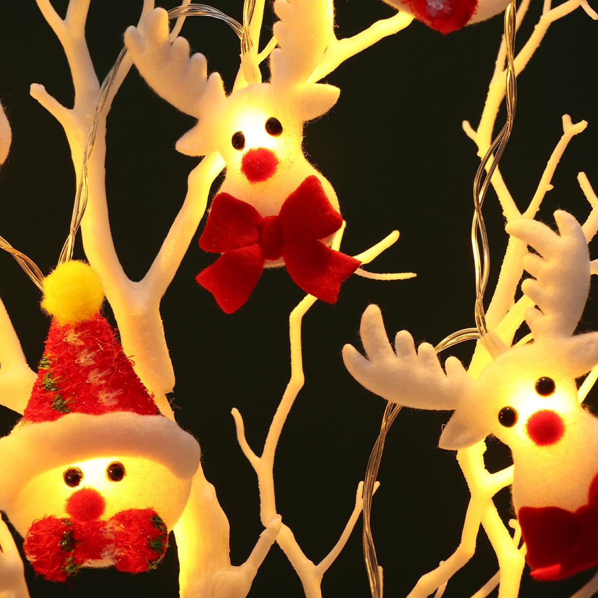 

1.5M/10LED Christmas Led Snowman Lights String Plush Puppet Santa Claus Christmas Decor Lights Outdoor Indoor New Year Gifts