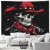 Red Rose Skull Tapestry Skull Blood Print Halloween Decorative Tapestry Home Living Room Room Decorative Wall Hanging